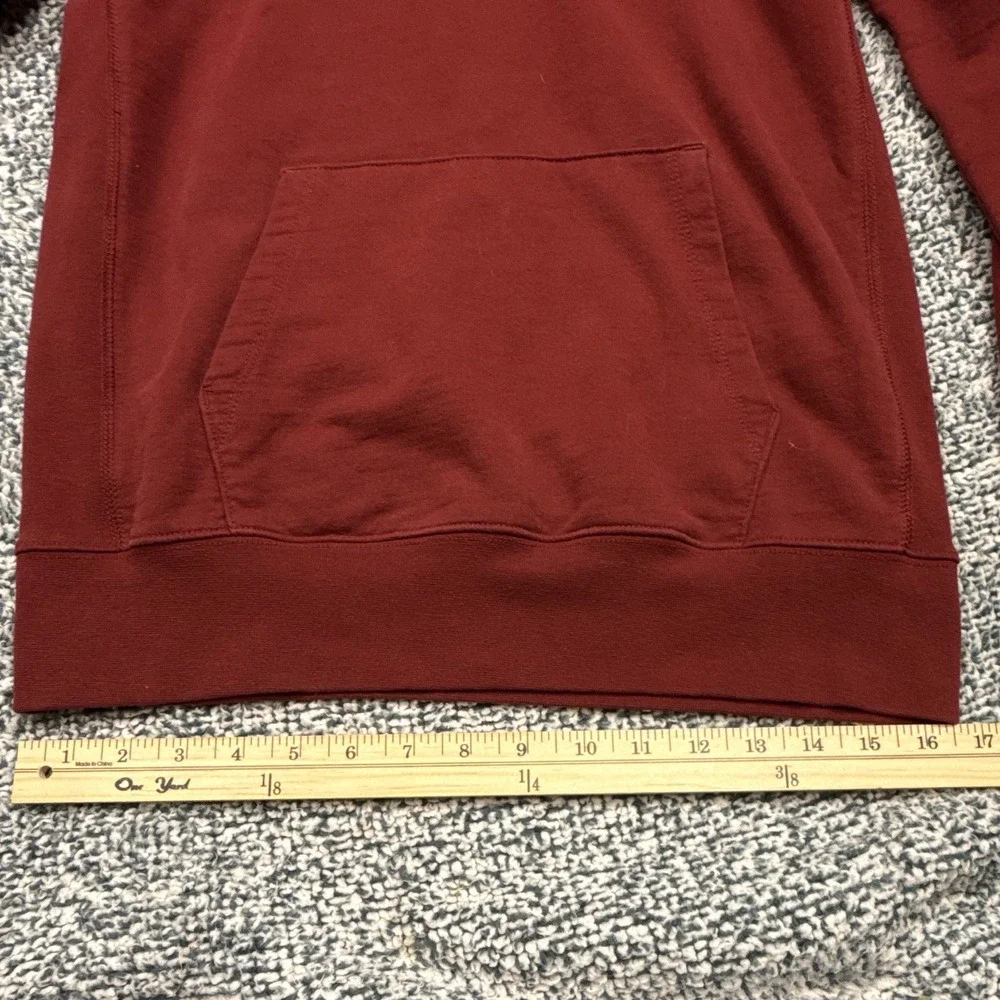 The North Face Men's Maroon Pullover Hoodie Logo Pockets Drawstring Size S